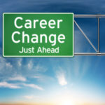 Career change just ahead depicting a new choice in job Career
