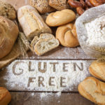 a gluten free breads on wood background